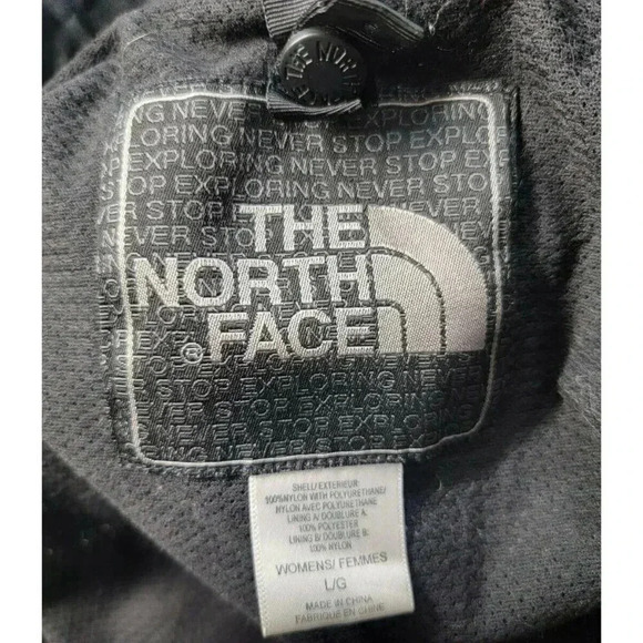 NORTH FACE WOMEN'S LARGE PARKA BLUE BLACK - Picture 6 of 9